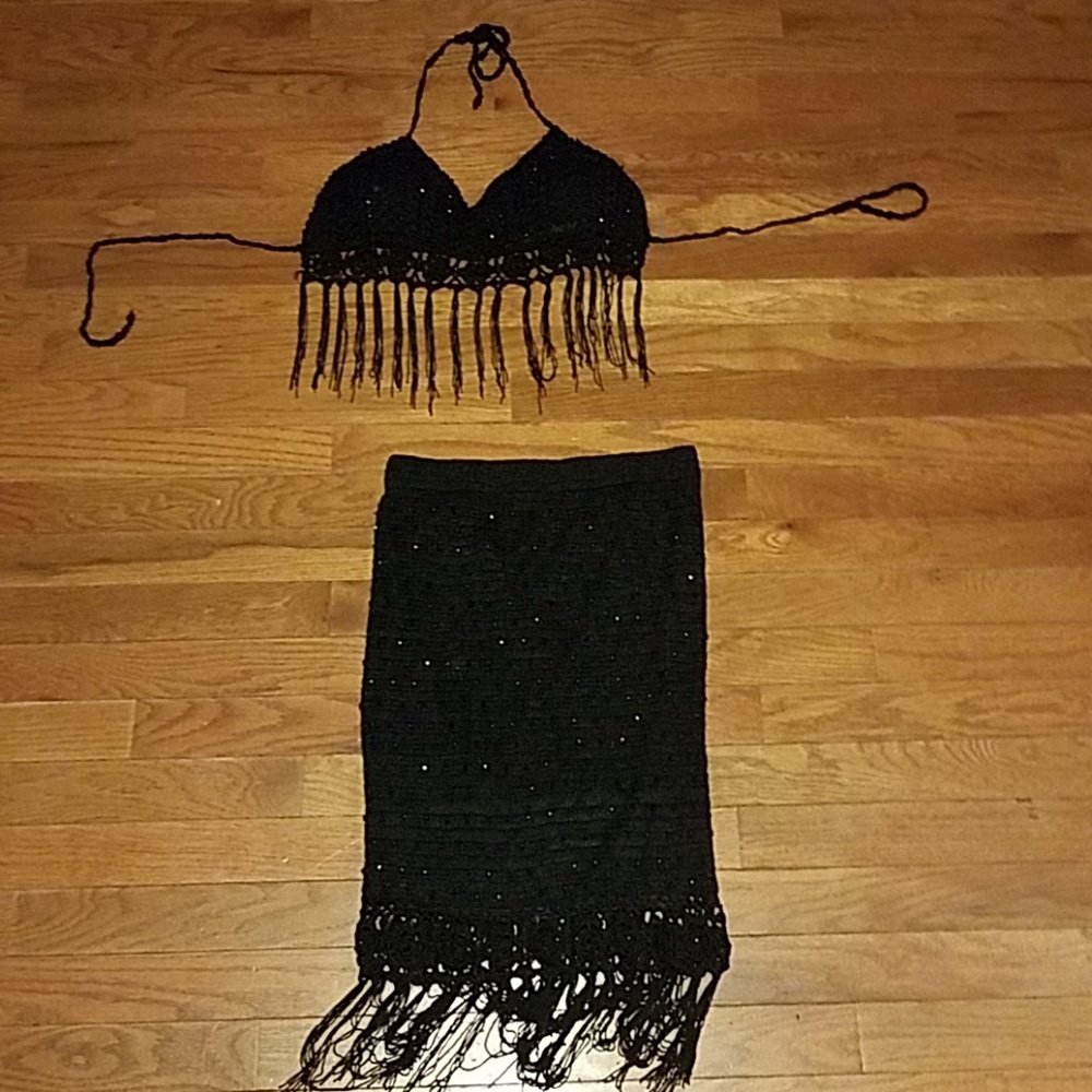 2 piece top and skirt